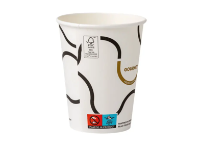 Gourmet papierové poháre, biele, 90 mm, 355 ml