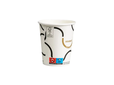 Gourmet papierové poháre, biele, 240 ml