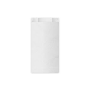 Papierové desiatové vrecko, biele, 11+6x24cm