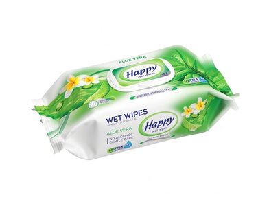 Happy vlhčené utierky Aloe Vera