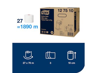 Tork Mid-size extra jemný toaletný papier, 70m