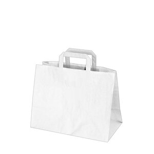 Papierové tašky, biele, 18+8x22cm